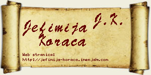 Jefimija Koraca vizit kartica